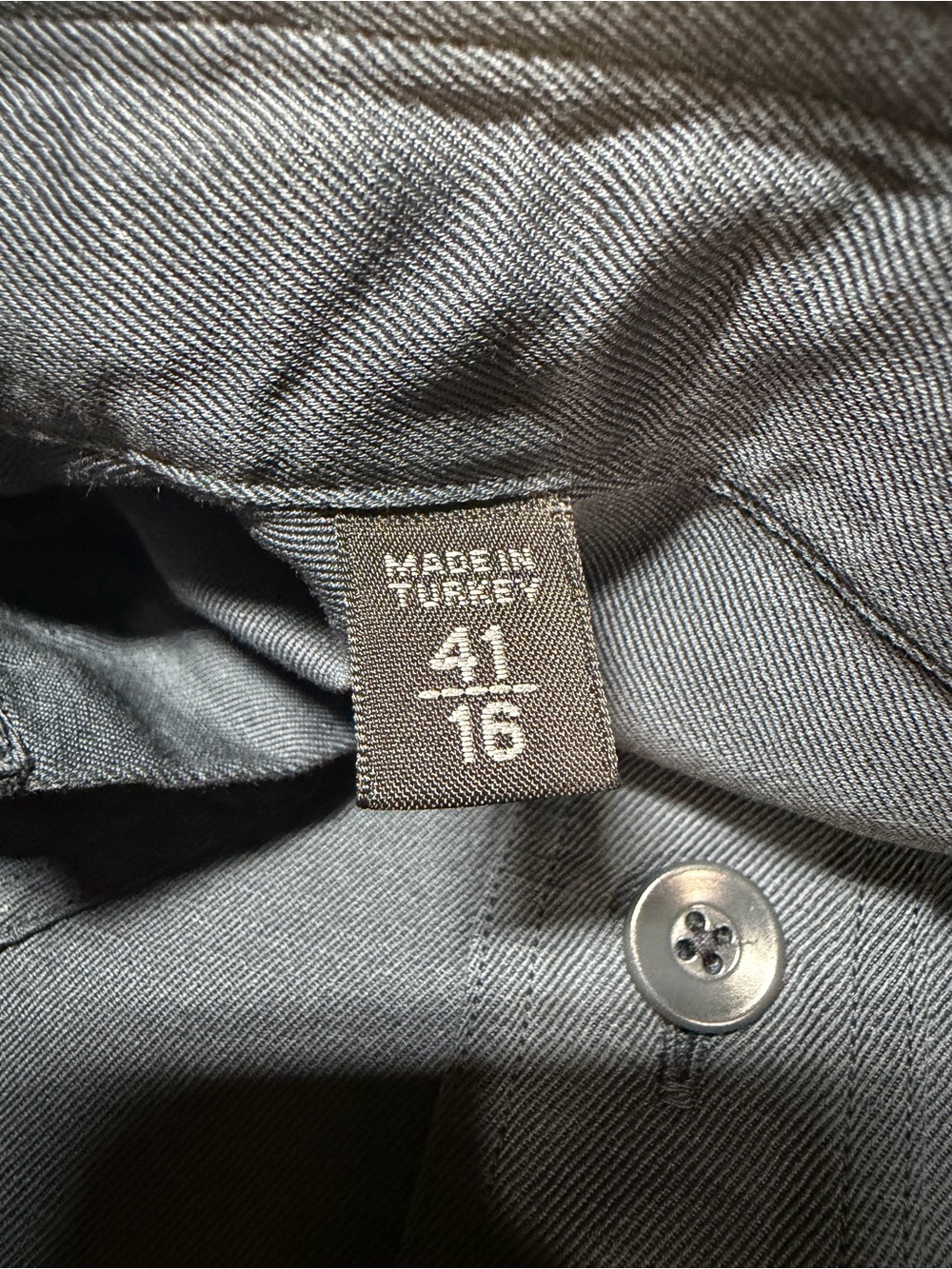 Tom Ford Military Shirt Mens 41 16 Blue Linen Cotton Button Down Luxury Large - Picture 8 of 15